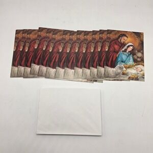 Paper Magic Vintage Nativity Christmas Cards 13ct Religious HolyFamily Scripture